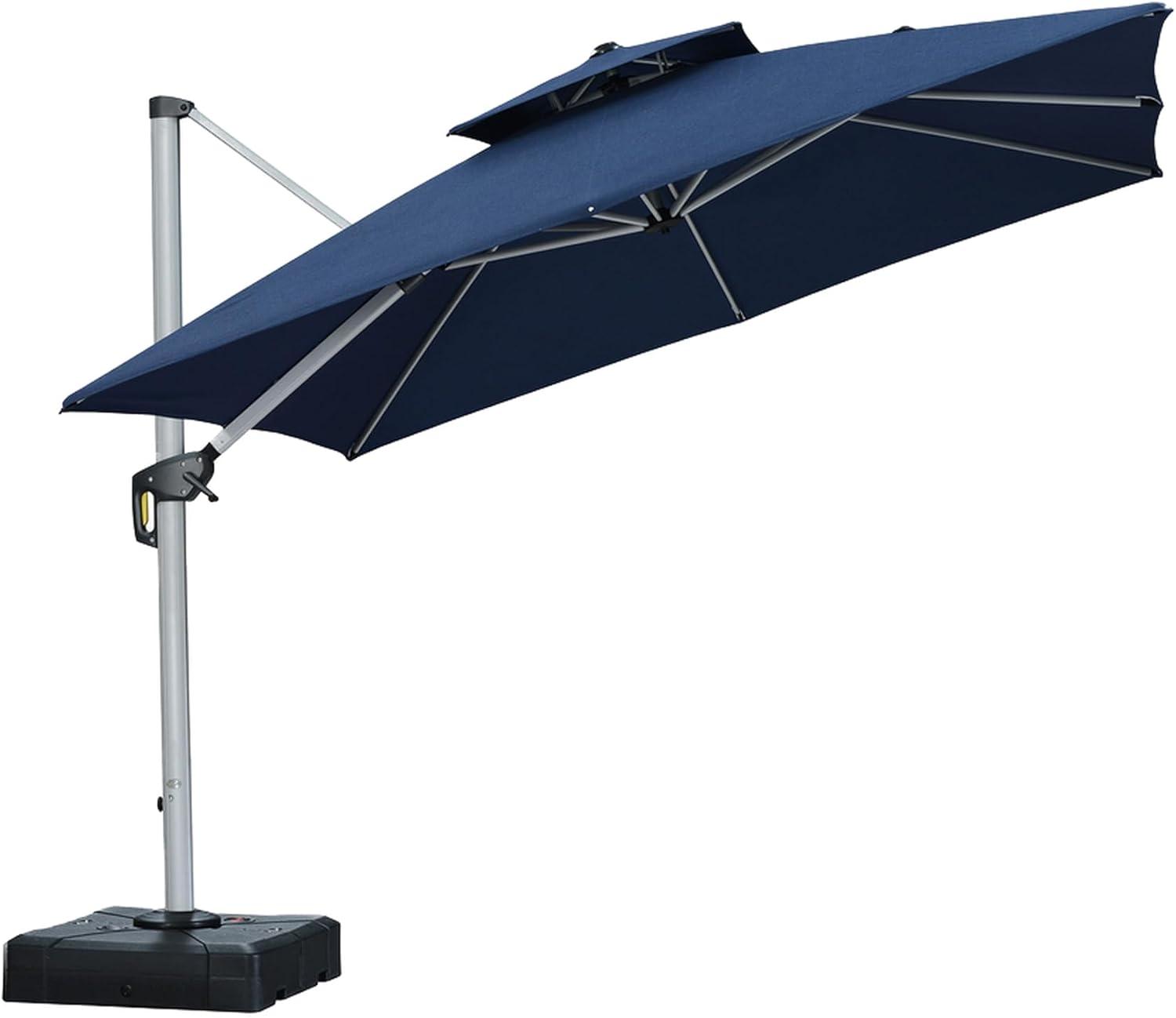 image:imagePURPLE LEAF 10 X 13 Patio Umbrella Outdoor Rectangle Umbrella Large Cantilever Umbrella Windproof Offset Heavy Duty Sun for Garden Deck Pool Patio BeigeSpectrum Indigo
