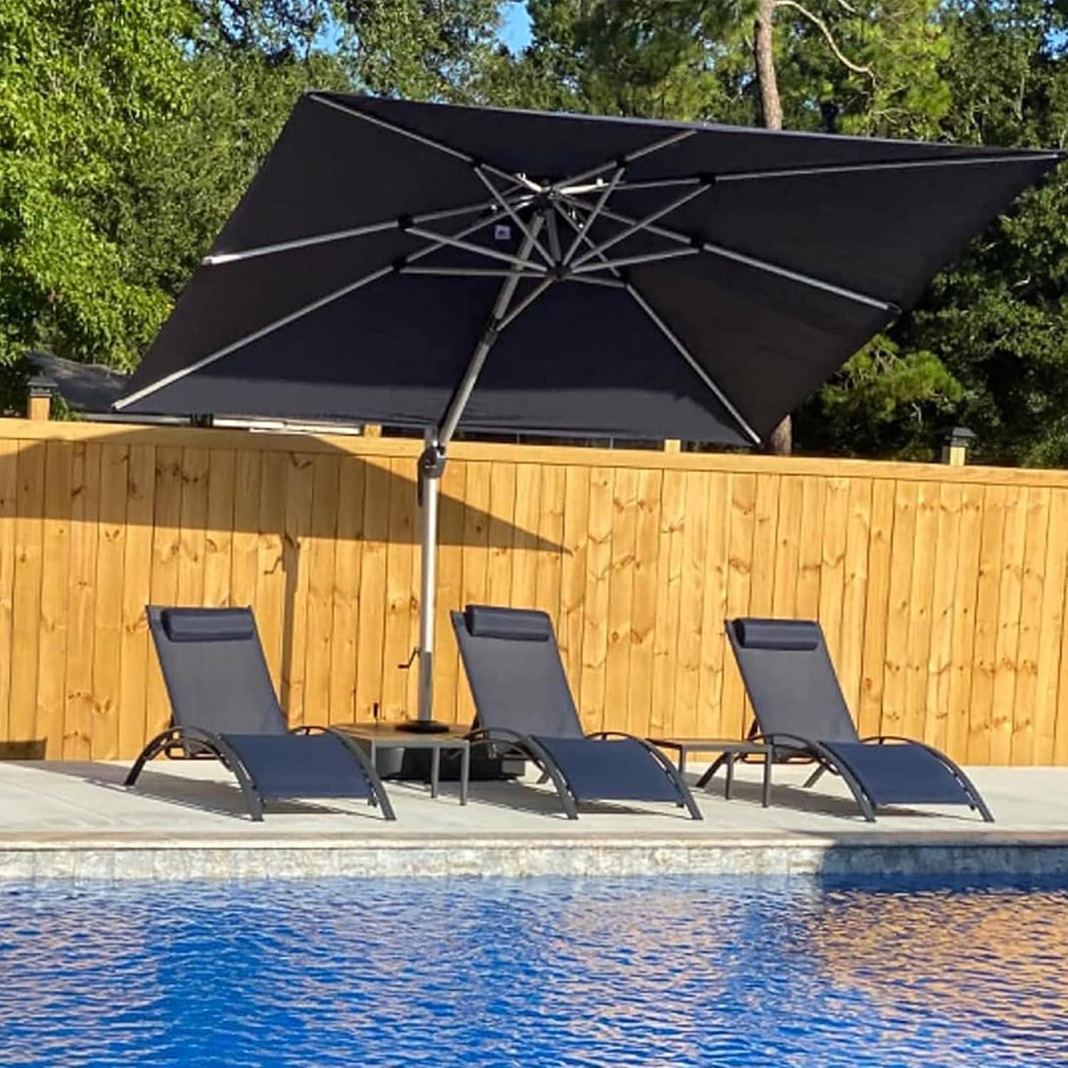image:imagePURPLE LEAF 10 X 13 Patio Umbrella Outdoor Rectangle Umbrella Large Cantilever Umbrella Windproof Offset Heavy Duty Sun for Garden Deck Pool Patio BeigeGrey