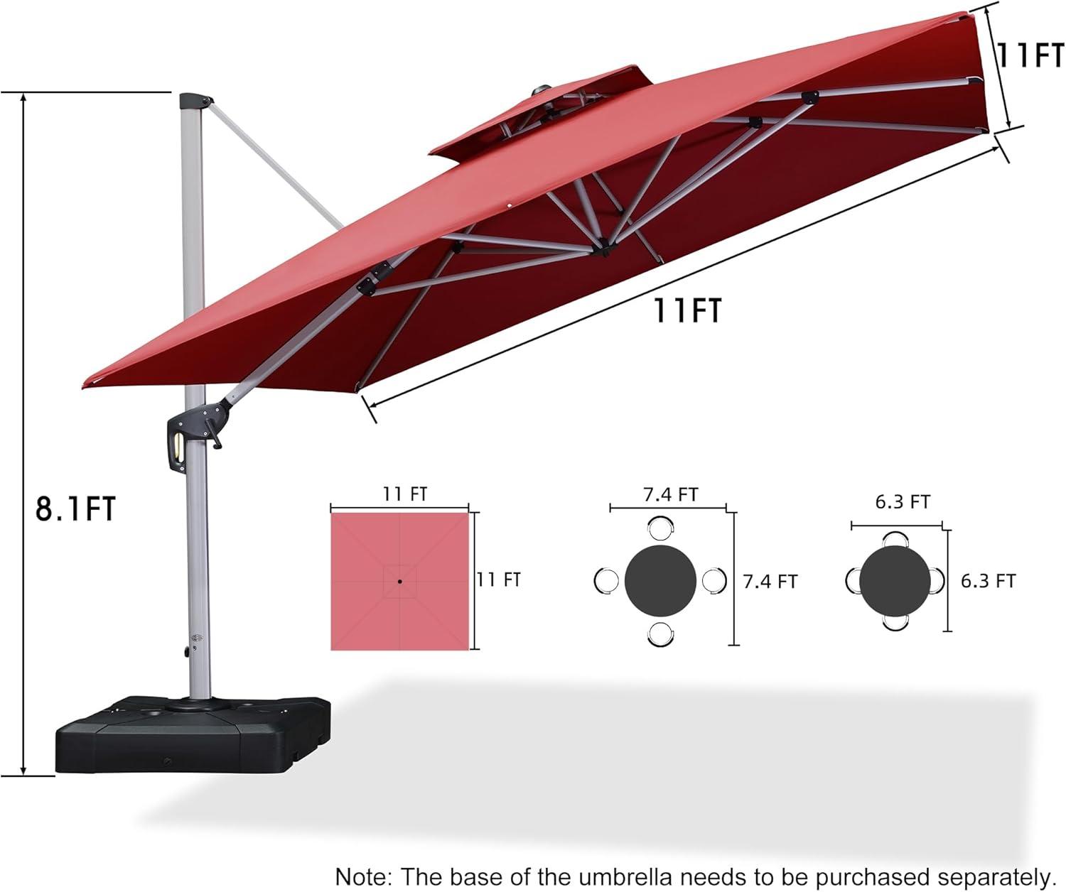 image:imagePURPLE LEAF 10 X 13 Patio Umbrella Outdoor Rectangle Umbrella Large Cantilever Umbrella Windproof Offset Heavy Duty Sun for Garden Deck Pool Patio BeigeTerra