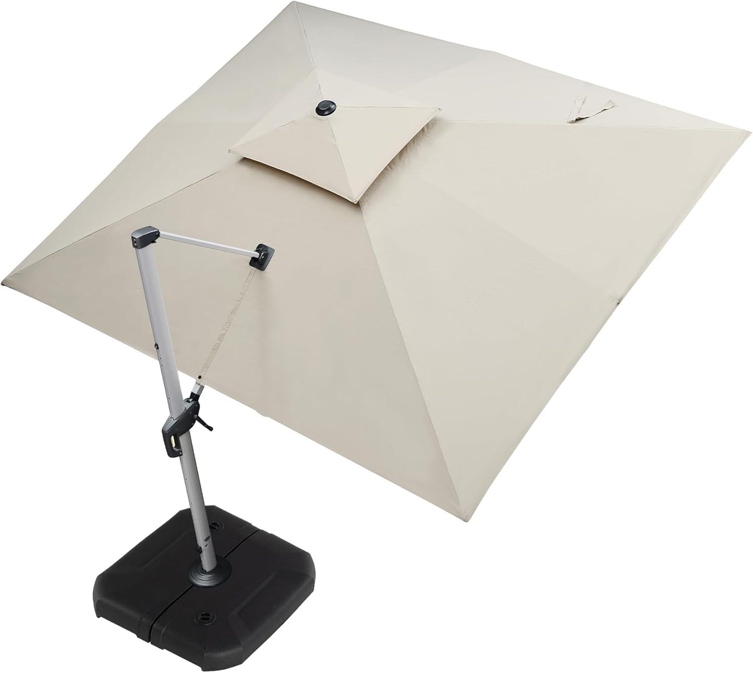 image:imagePURPLE LEAF 10 X 13 Patio Umbrella Outdoor Rectangle Umbrella Large Cantilever Umbrella Windproof Offset Heavy Duty Sun for Garden Deck Pool Patio BeigeBeige