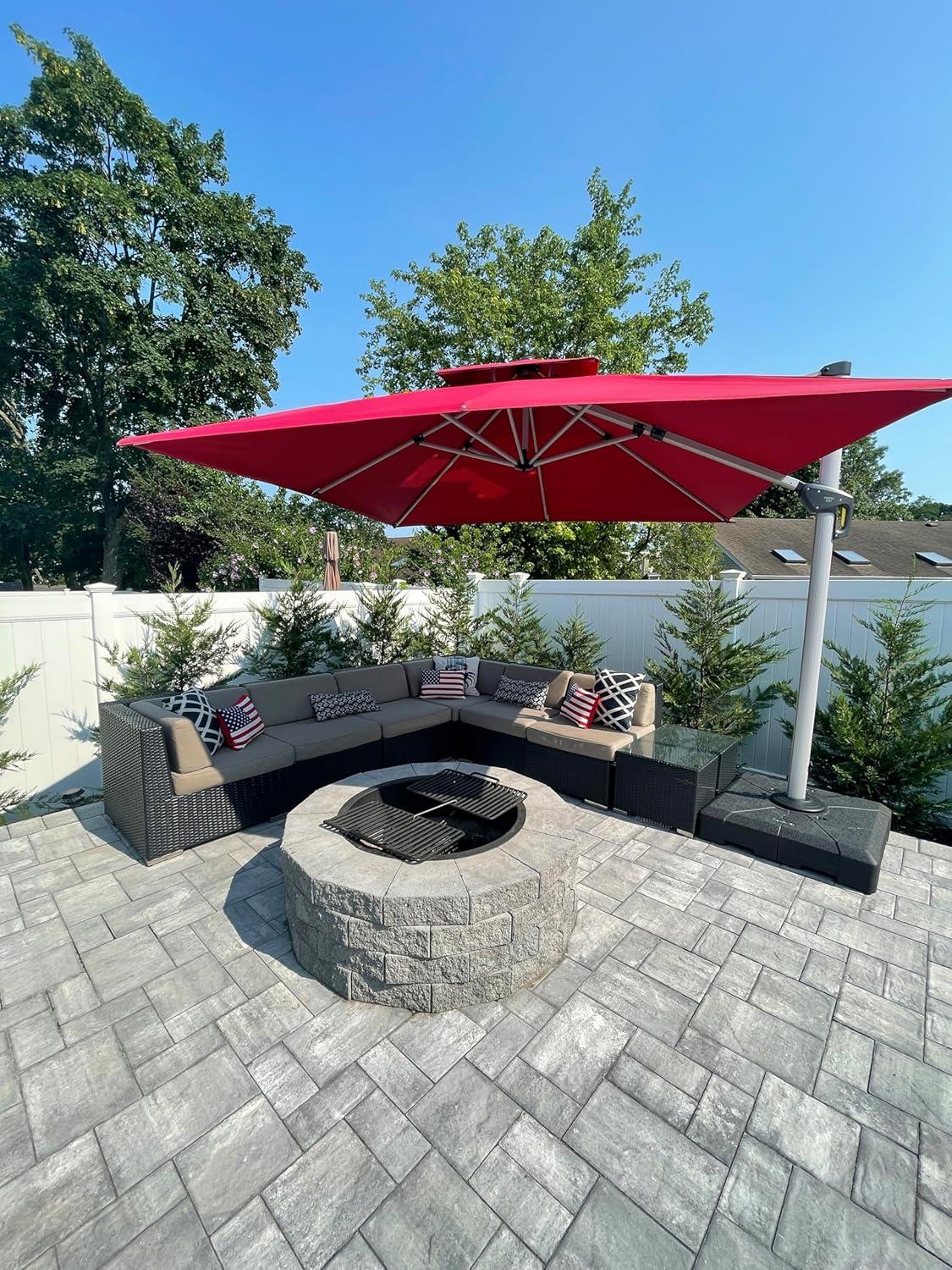 image:imagePURPLE LEAF 10 X 13 Patio Umbrella Outdoor Rectangle Umbrella Large Cantilever Umbrella Windproof Offset Heavy Duty Sun for Garden Deck Pool Patio BeigeTerra
