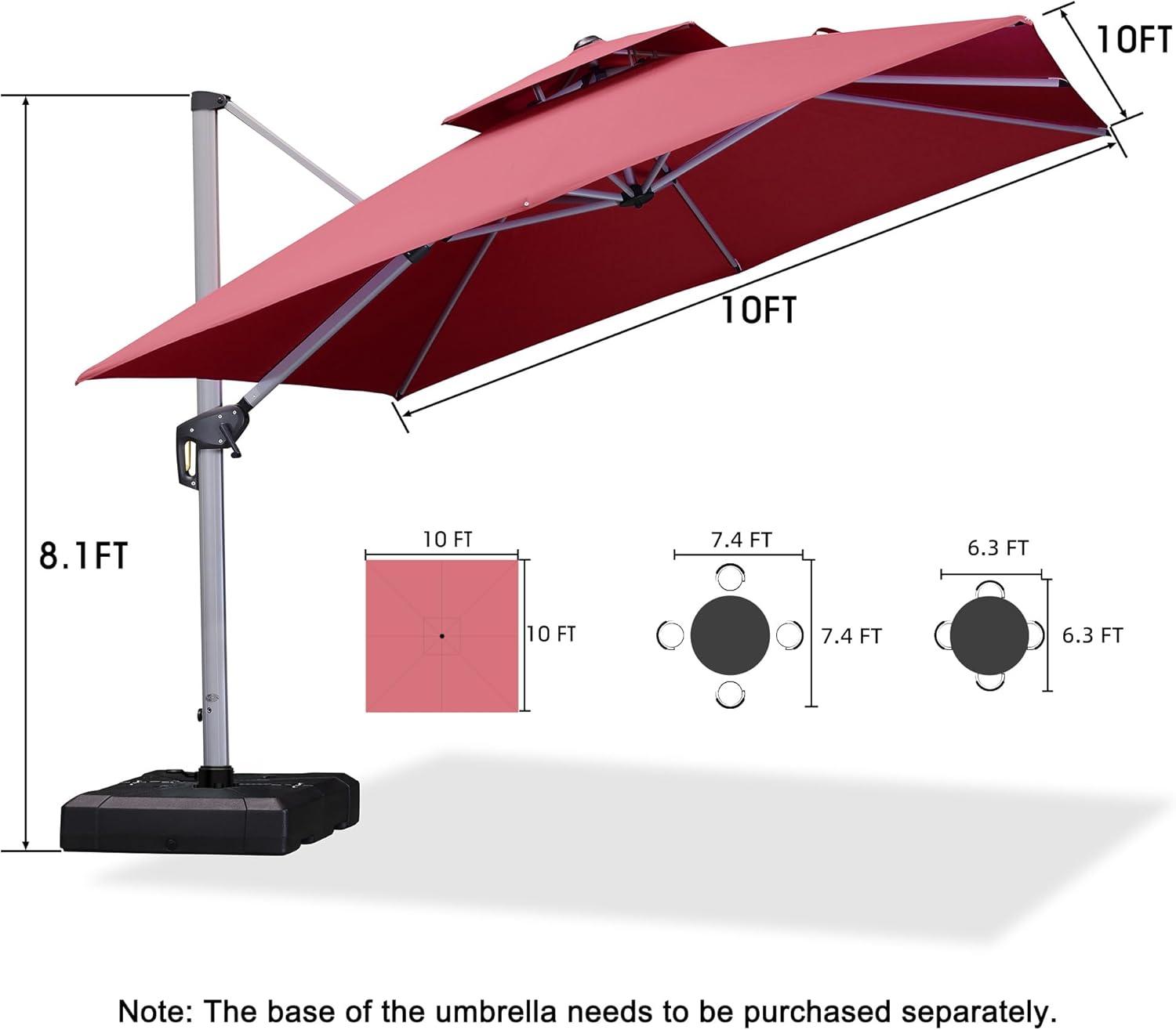 image:imagePURPLE LEAF 10 X 13 Patio Umbrella Outdoor Rectangle Umbrella Large Cantilever Umbrella Windproof Offset Heavy Duty Sun for Garden Deck Pool Patio BeigeTerra