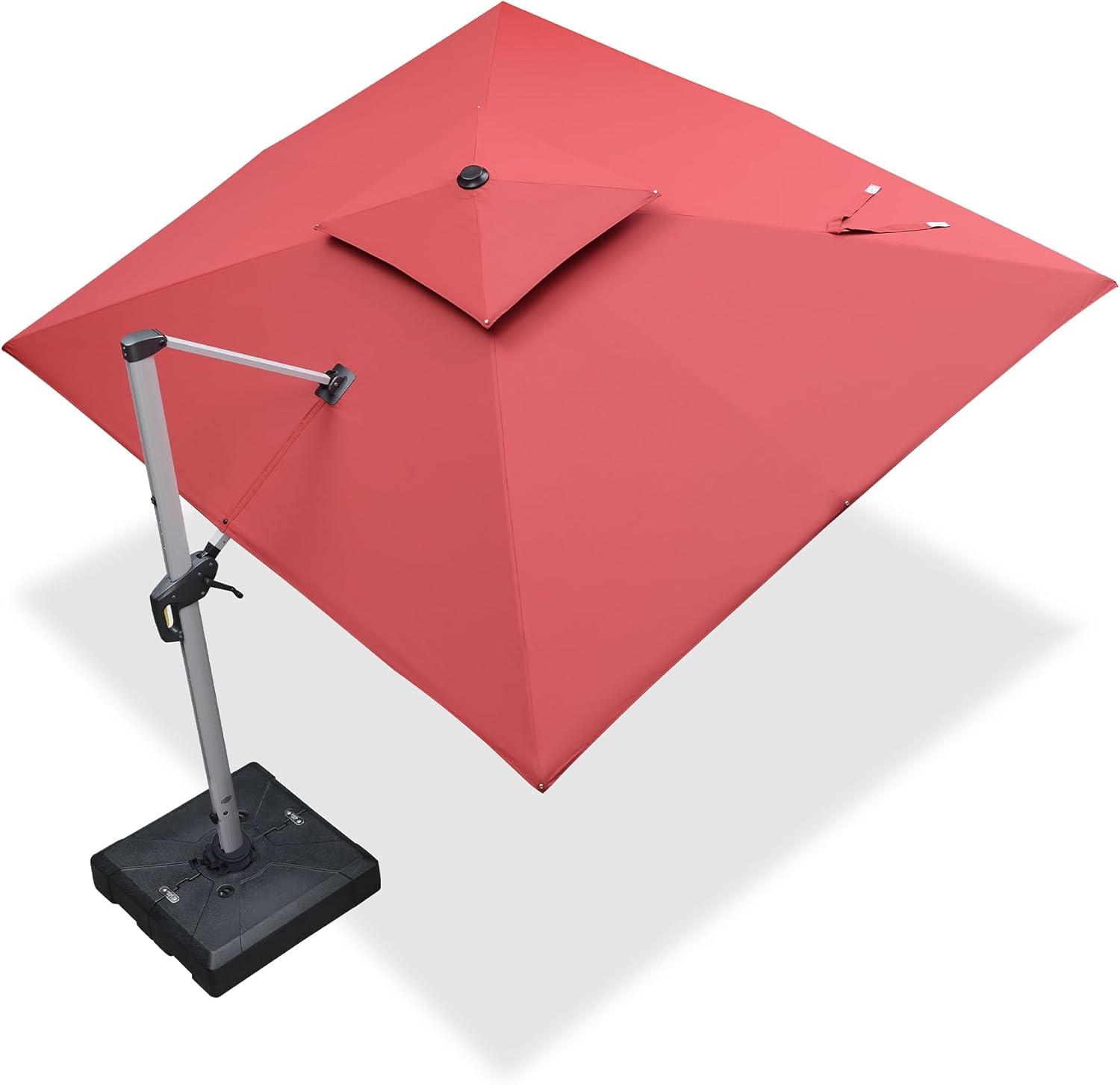 image:imagePURPLE LEAF 10 X 13 Patio Umbrella Outdoor Rectangle Umbrella Large Cantilever Umbrella Windproof Offset Heavy Duty Sun for Garden Deck Pool Patio BeigeTerra