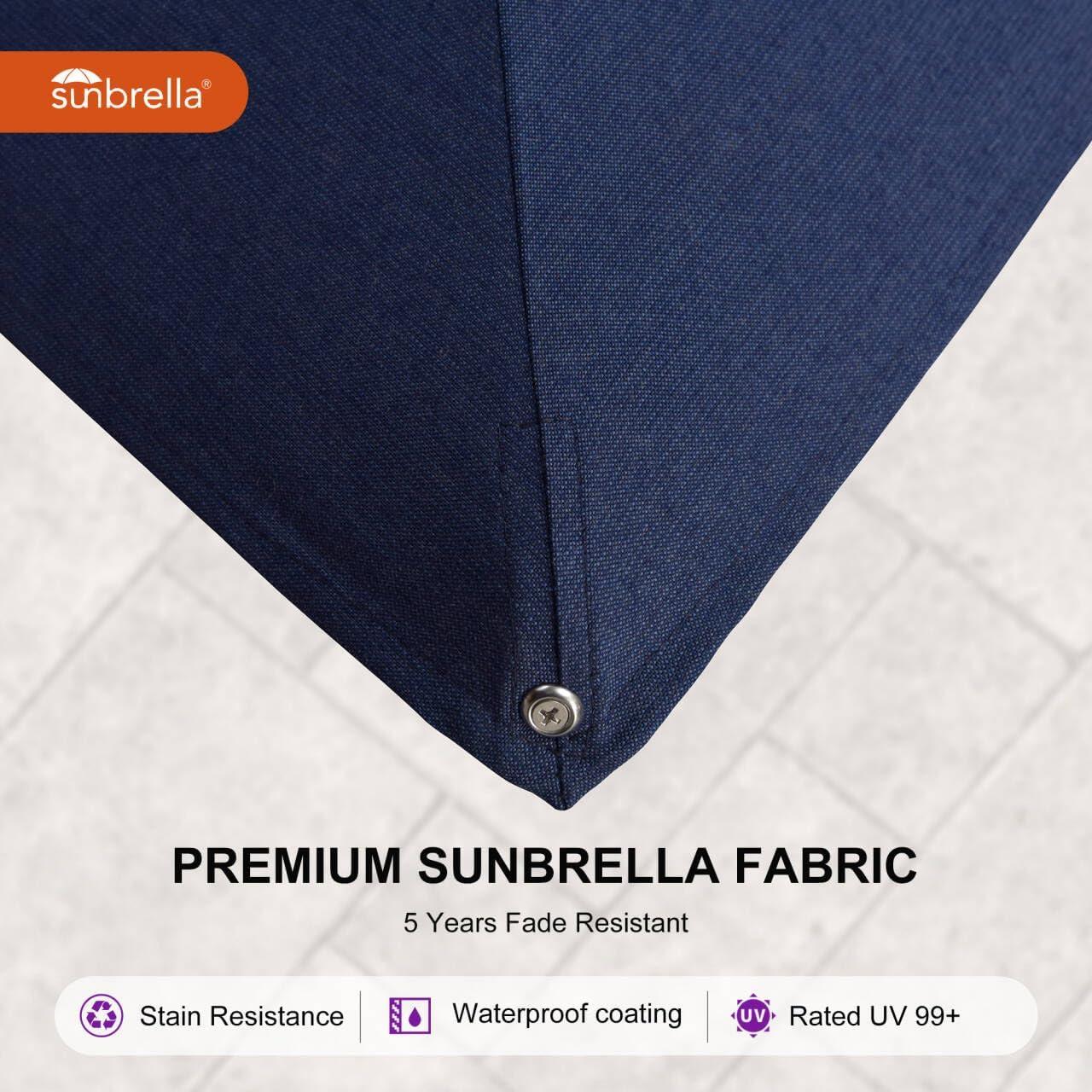 image:imagePURPLE LEAF 10 X 13 Patio Umbrella Outdoor Rectangle Umbrella Large Cantilever Umbrella Windproof Offset Heavy Duty Sun for Garden Deck Pool Patio BeigeSpectrum Indigo