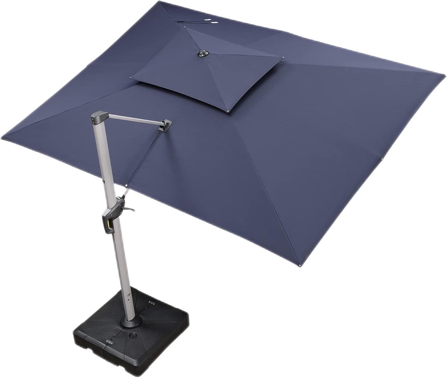 image:imagePURPLE LEAF 10 X 13 Patio Umbrella Outdoor Rectangle Umbrella Large Cantilever Umbrella Windproof Offset Heavy Duty Sun for Garden Deck Pool Patio BeigeNavy Blue