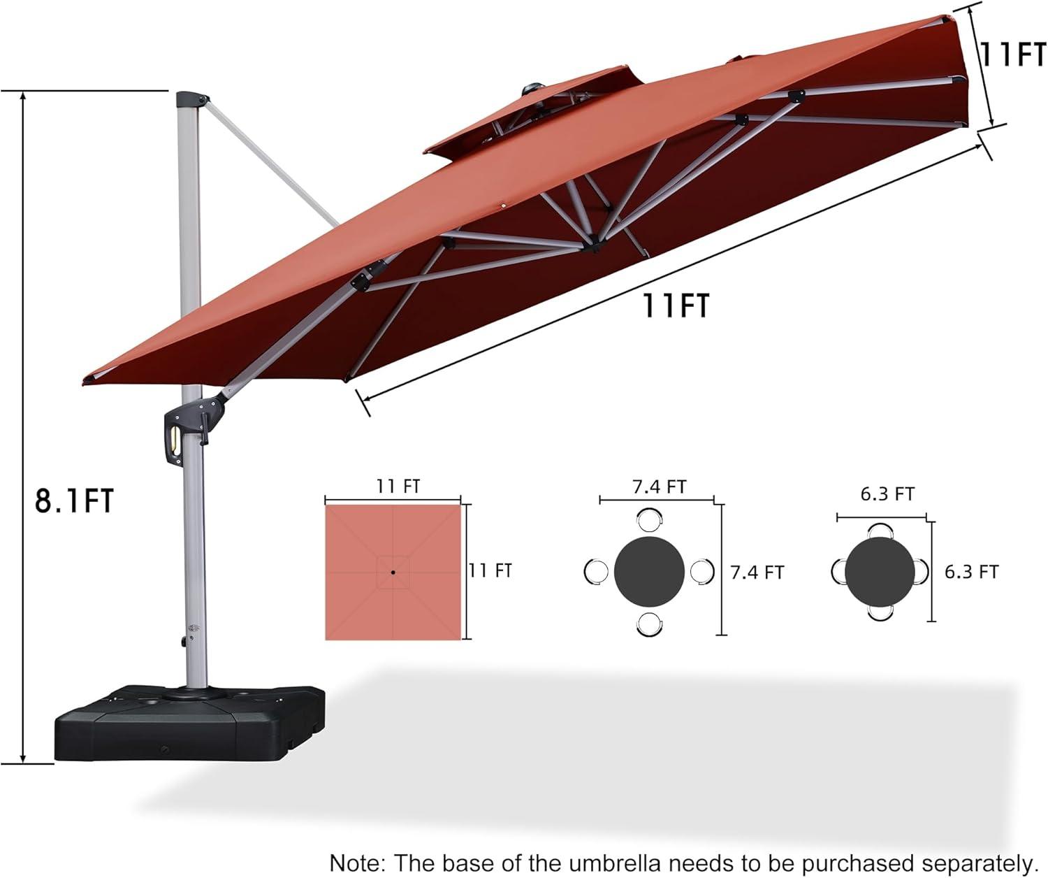 image:imagePURPLE LEAF 10 X 13 Patio Umbrella Outdoor Rectangle Umbrella Large Cantilever Umbrella Windproof Offset Heavy Duty Sun for Garden Deck Pool Patio BeigeBrick Red