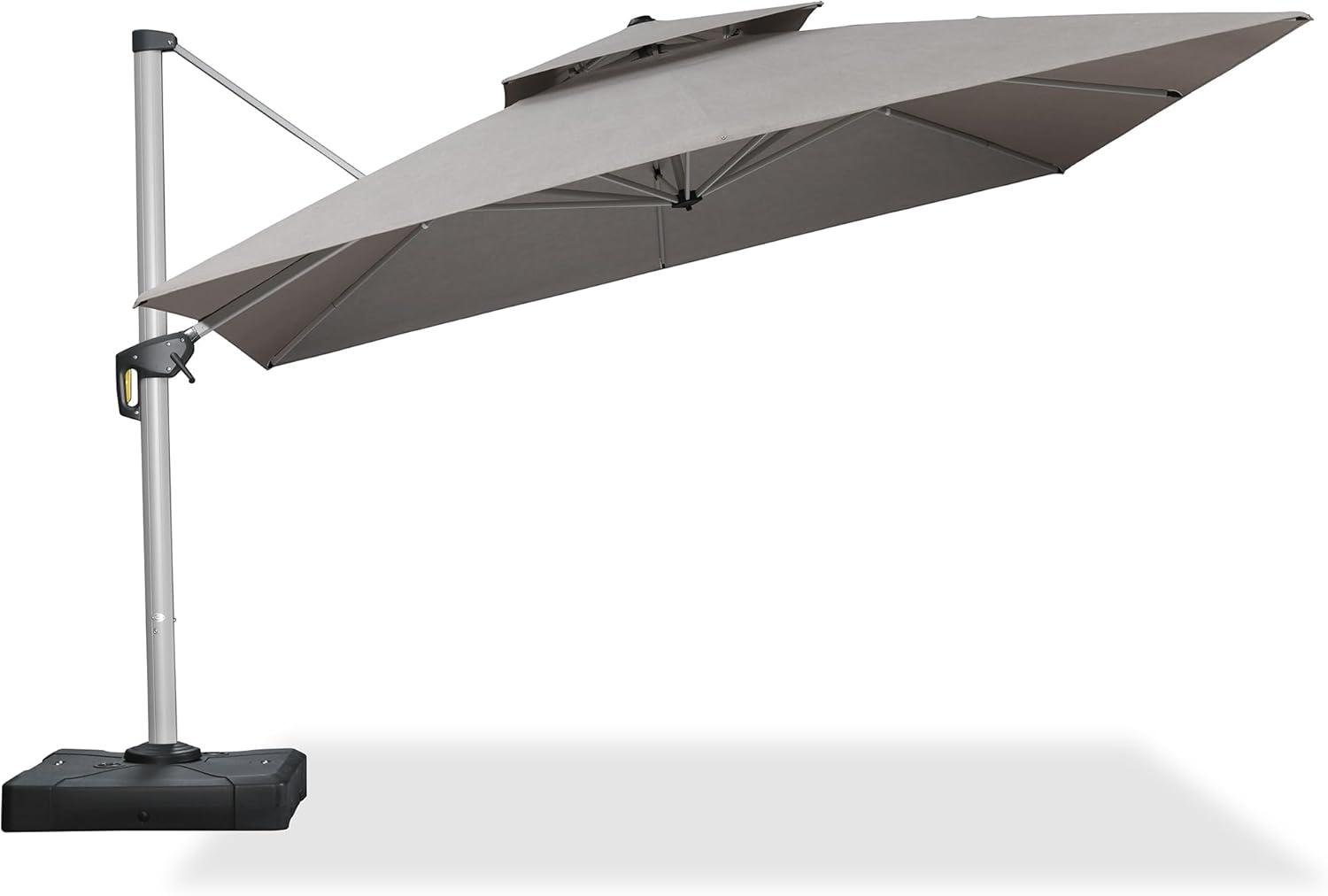 image:imagePURPLE LEAF 10 X 13 Patio Umbrella Outdoor Rectangle Umbrella Large Cantilever Umbrella Windproof Offset Heavy Duty Sun for Garden Deck Pool Patio BeigeCast Ash