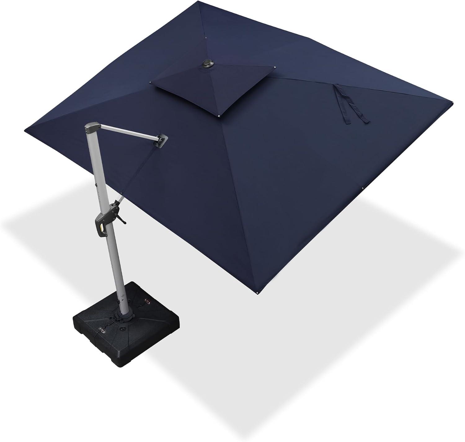 image:imagePURPLE LEAF 10 X 13 Patio Umbrella Outdoor Rectangle Umbrella Large Cantilever Umbrella Windproof Offset Heavy Duty Sun for Garden Deck Pool Patio BeigeNavy Blue