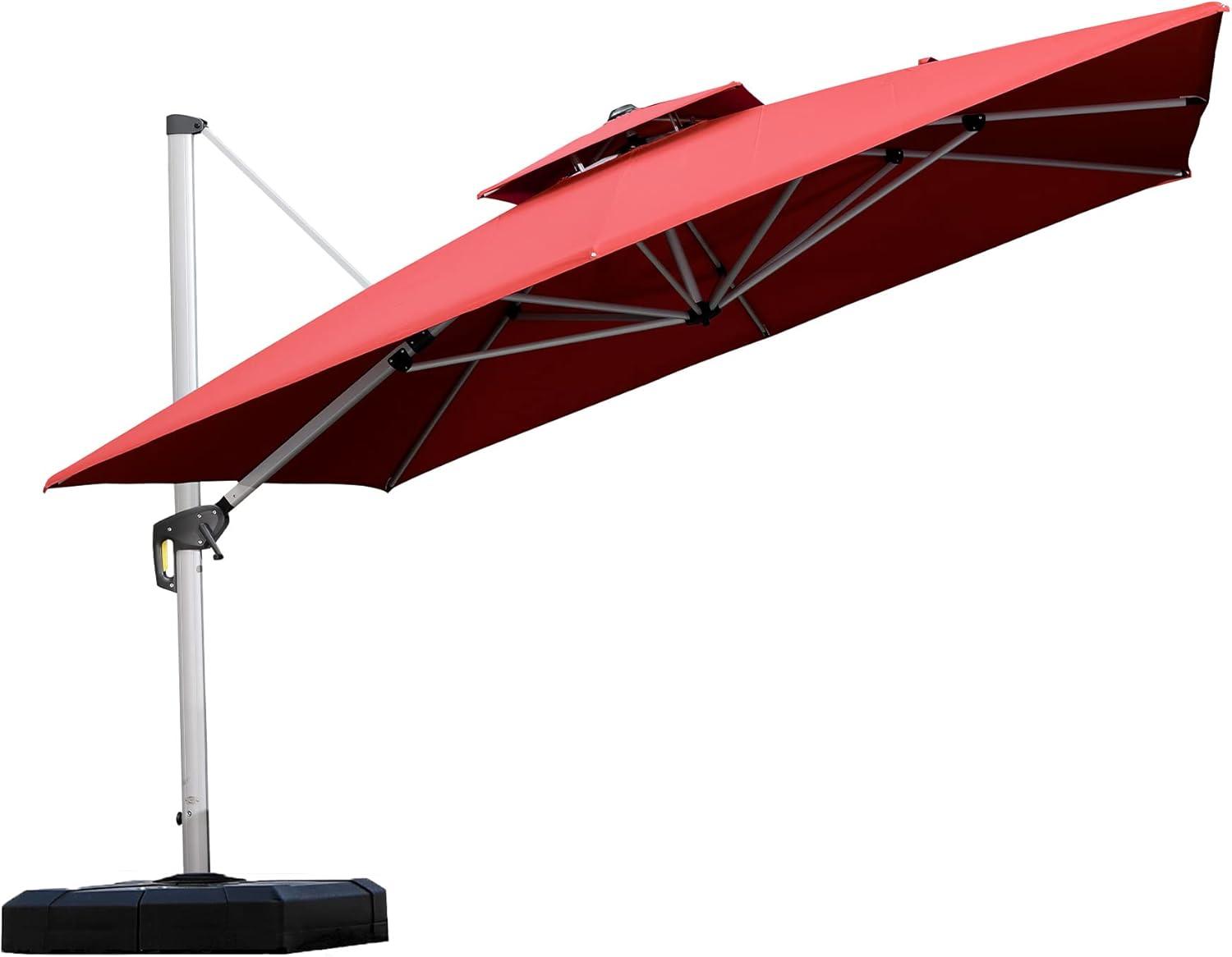 image:imagePURPLE LEAF 10 X 13 Patio Umbrella Outdoor Rectangle Umbrella Large Cantilever Umbrella Windproof Offset Heavy Duty Sun for Garden Deck Pool Patio BeigeBrick Red
