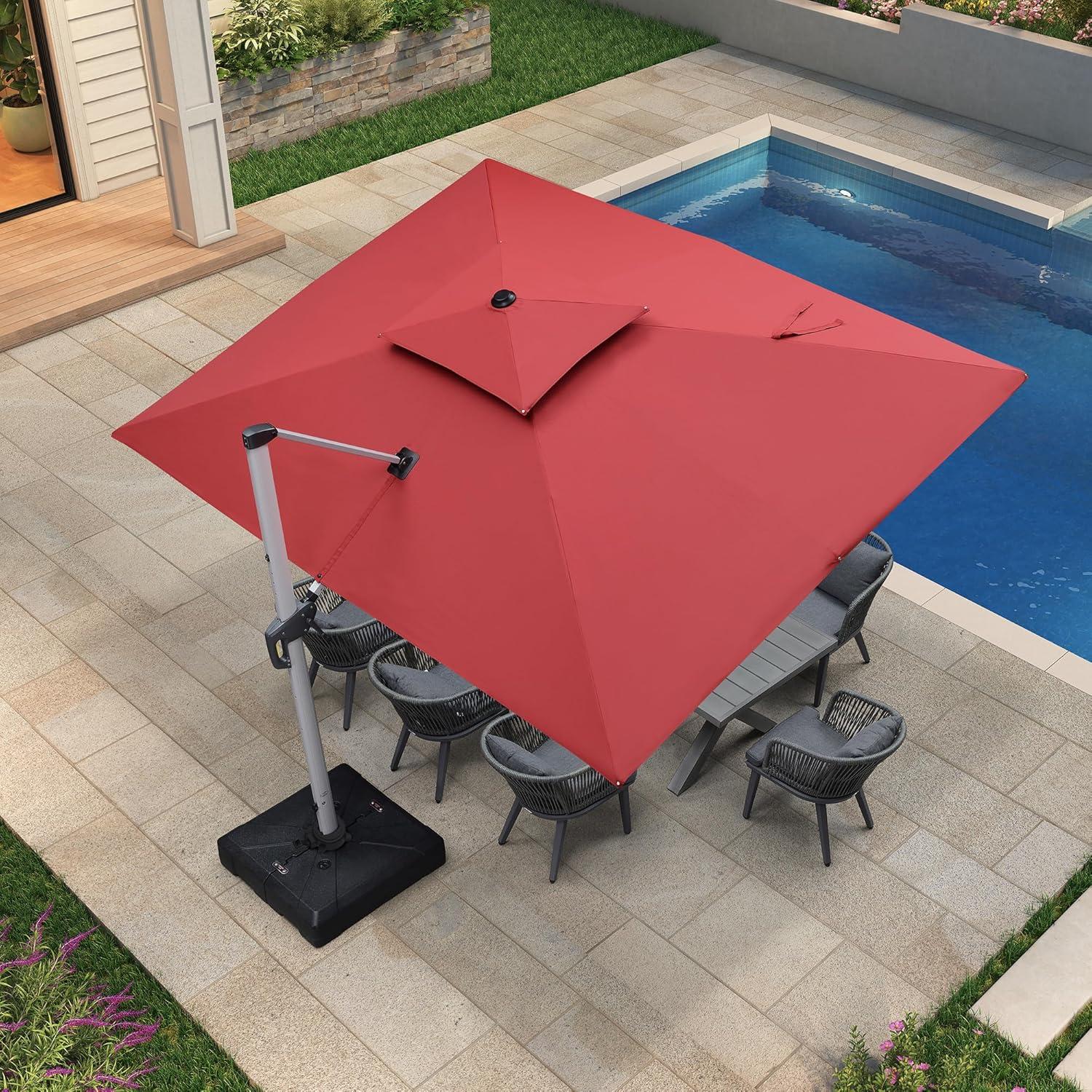 image:imagePURPLE LEAF 10 X 13 Patio Umbrella Outdoor Rectangle Umbrella Large Cantilever Umbrella Windproof Offset Heavy Duty Sun for Garden Deck Pool Patio BeigeTerra