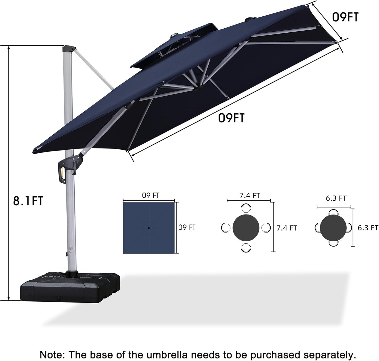 image:imagePURPLE LEAF 10 X 13 Patio Umbrella Outdoor Rectangle Umbrella Large Cantilever Umbrella Windproof Offset Heavy Duty Sun for Garden Deck Pool Patio BeigeNavy Blue