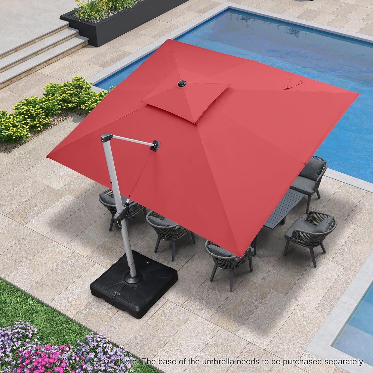 image:imagePURPLE LEAF 10 X 13 Patio Umbrella Outdoor Rectangle Umbrella Large Cantilever Umbrella Windproof Offset Heavy Duty Sun for Garden Deck Pool Patio BeigeTerra