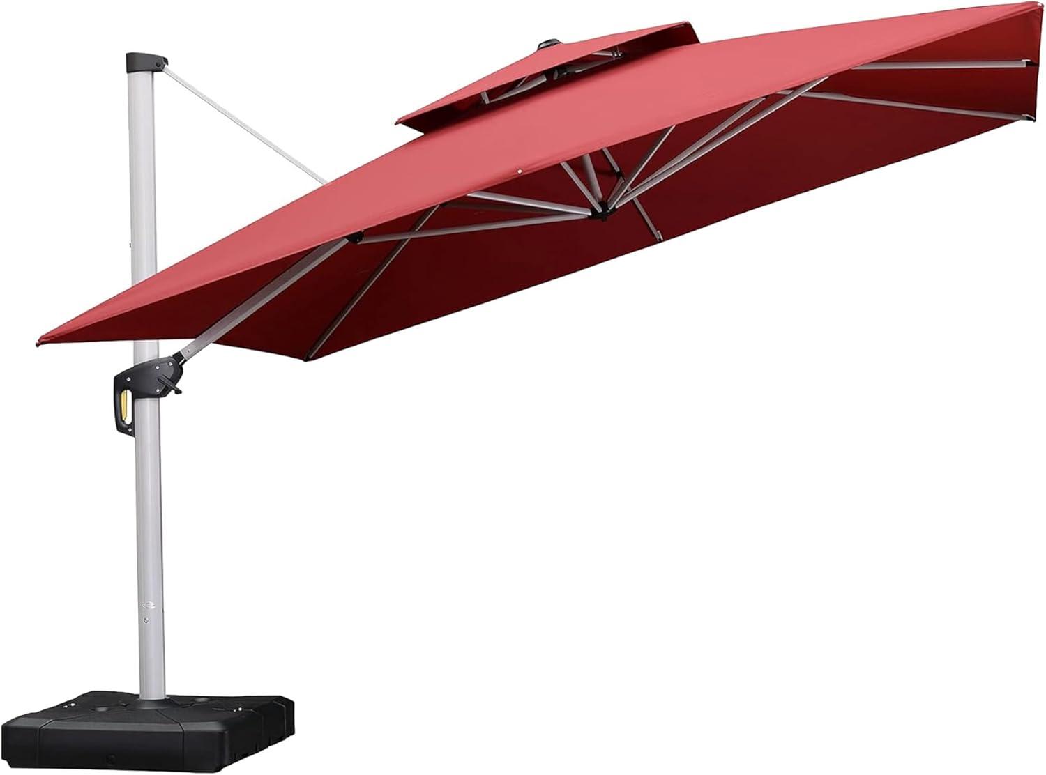 image:imagePURPLE LEAF 10 X 13 Patio Umbrella Outdoor Rectangle Umbrella Large Cantilever Umbrella Windproof Offset Heavy Duty Sun for Garden Deck Pool Patio BeigeTerra