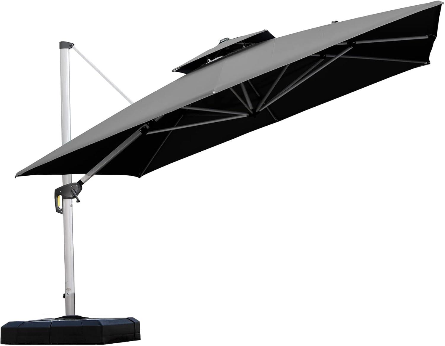 image:imagePURPLE LEAF 10 X 13 Patio Umbrella Outdoor Rectangle Umbrella Large Cantilever Umbrella Windproof Offset Heavy Duty Sun for Garden Deck Pool Patio BeigeBlack