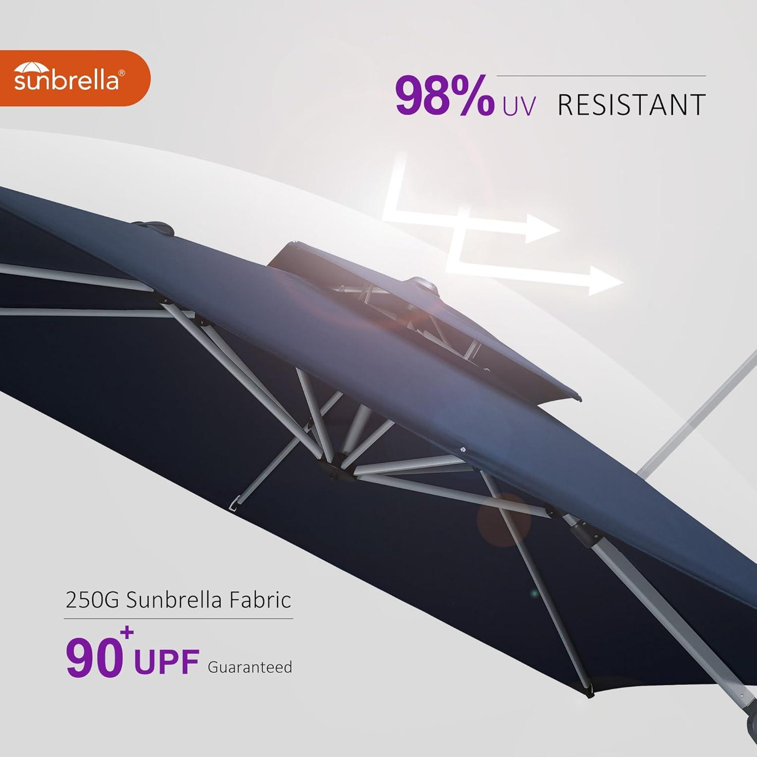 image:imagePURPLE LEAF 10 X 13 Patio Umbrella Outdoor Rectangle Umbrella Large Cantilever Umbrella Windproof Offset Heavy Duty Sun for Garden Deck Pool Patio BeigeSpectrum Indigo
