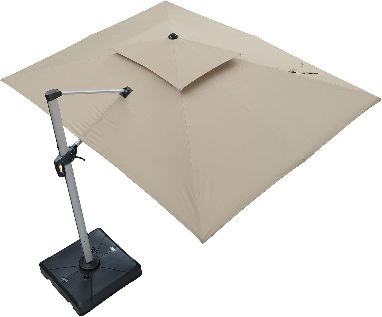 image:imagePURPLE LEAF 10 X 13 Patio Umbrella Outdoor Rectangle Umbrella Large Cantilever Umbrella Windproof Offset Heavy Duty Sun for Garden Deck Pool Patio BeigeSpectrum Sand
