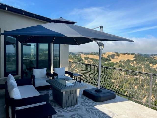image:imagePURPLE LEAF 10 X 13 Patio Umbrella Outdoor Rectangle Umbrella Large Cantilever Umbrella Windproof Offset Heavy Duty Sun for Garden Deck Pool Patio BeigeNavy Blue