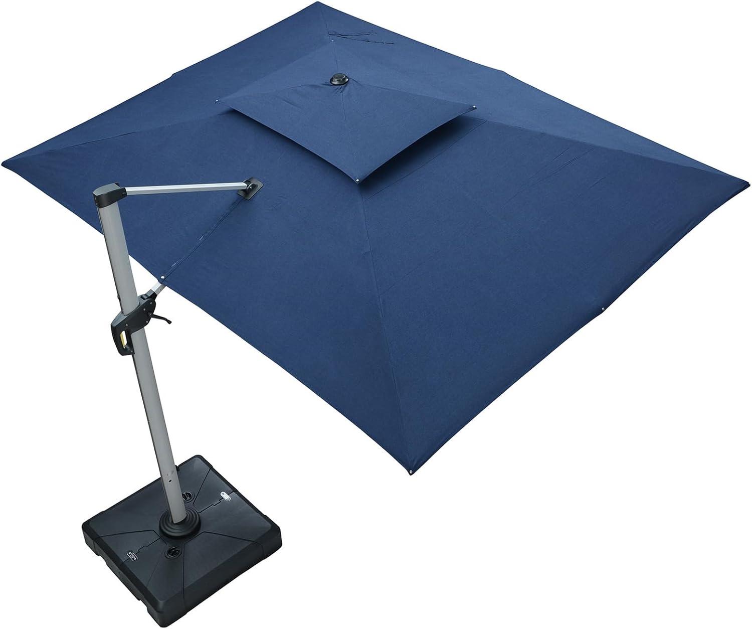 image:imagePURPLE LEAF 10 X 13 Patio Umbrella Outdoor Rectangle Umbrella Large Cantilever Umbrella Windproof Offset Heavy Duty Sun for Garden Deck Pool Patio BeigeSpectrum Indigo