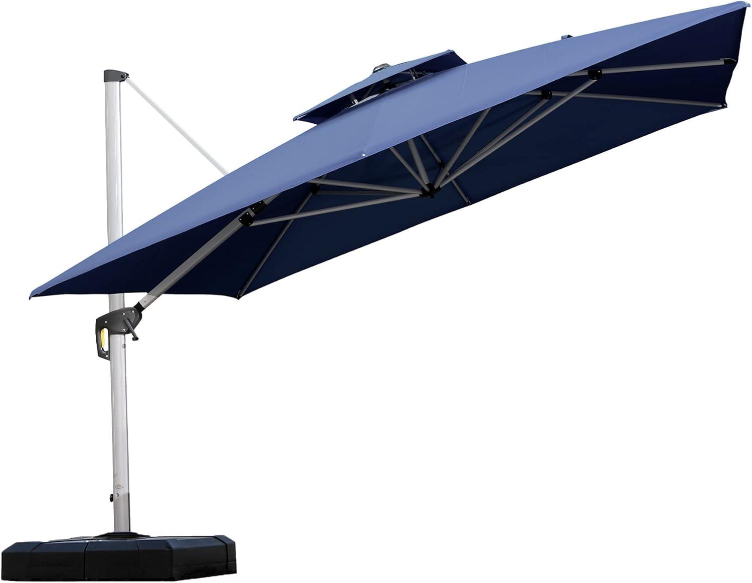 image:imagePURPLE LEAF 10 X 13 Patio Umbrella Outdoor Rectangle Umbrella Large Cantilever Umbrella Windproof Offset Heavy Duty Sun for Garden Deck Pool Patio BeigeNavy Blue
