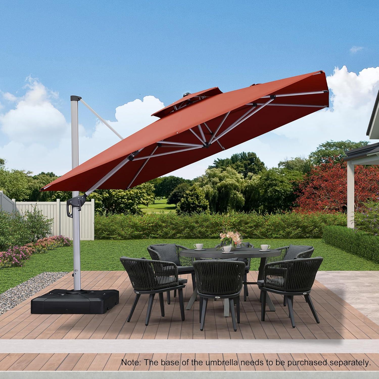 image:imagePURPLE LEAF 10 X 13 Patio Umbrella Outdoor Rectangle Umbrella Large Cantilever Umbrella Windproof Offset Heavy Duty Sun for Garden Deck Pool Patio BeigeBrick Red