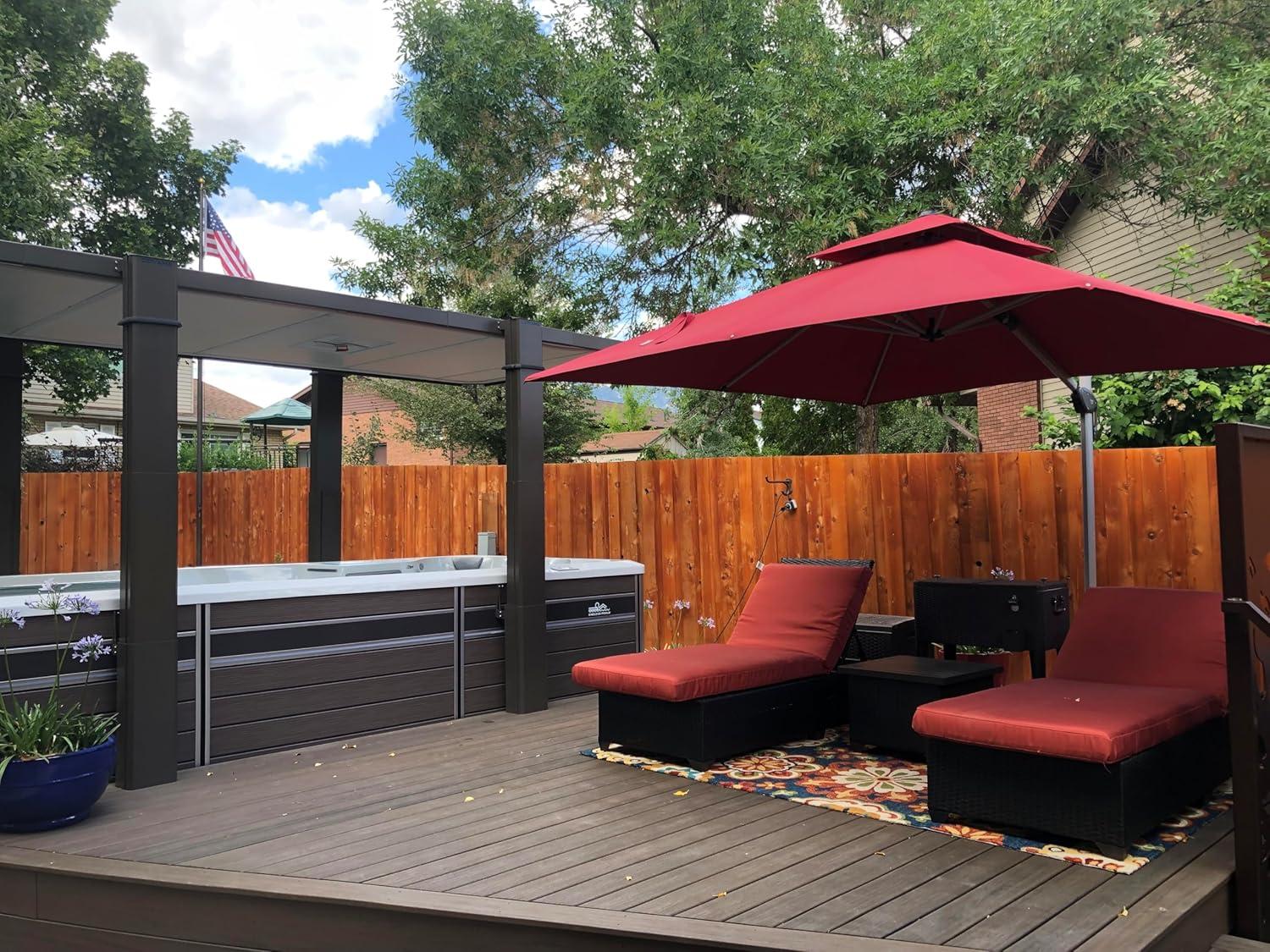 image:imagePURPLE LEAF 10 X 13 Patio Umbrella Outdoor Rectangle Umbrella Large Cantilever Umbrella Windproof Offset Heavy Duty Sun for Garden Deck Pool Patio BeigeBrick Red