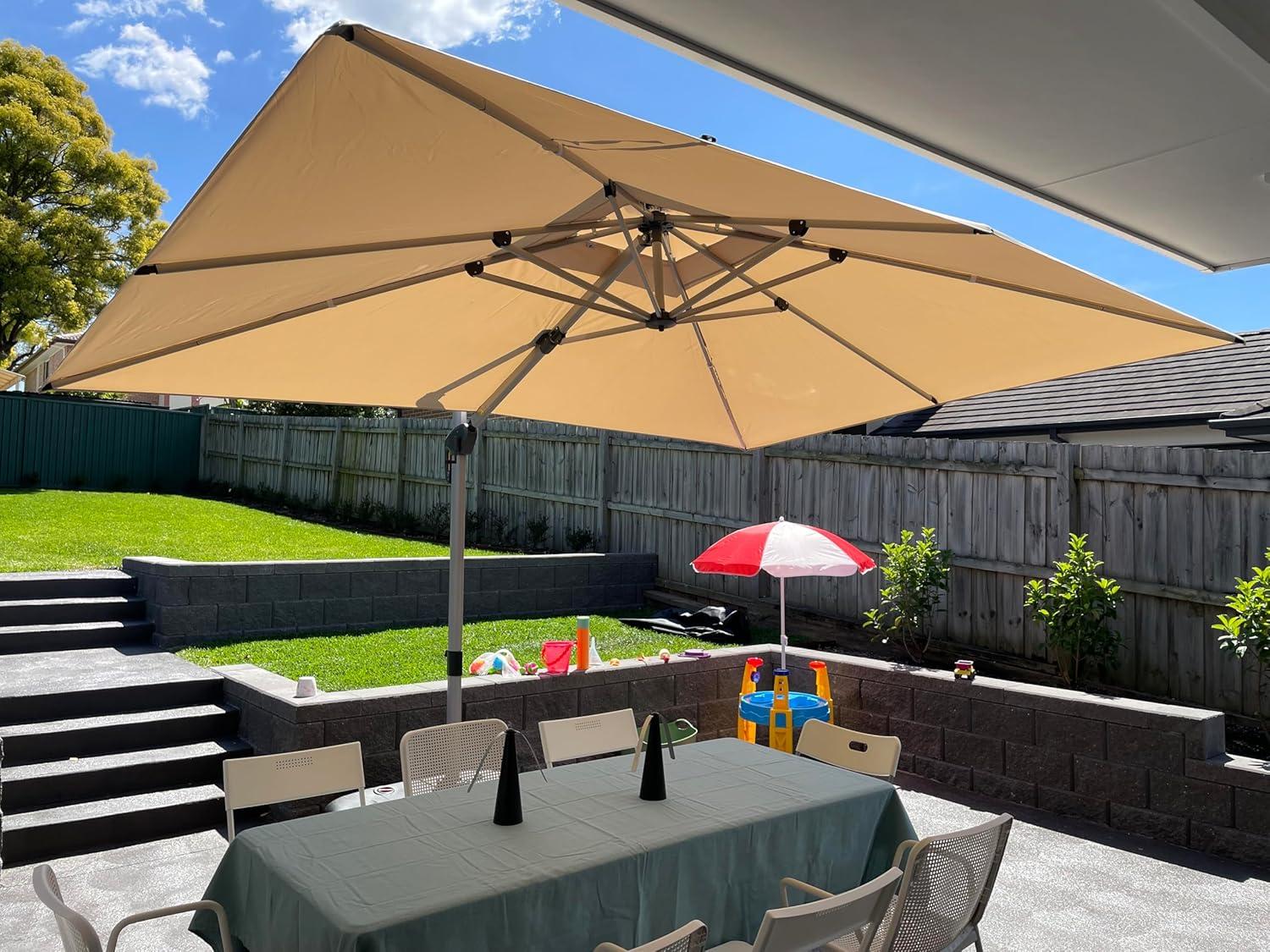 image:imagePURPLE LEAF 10 X 13 Patio Umbrella Outdoor Rectangle Umbrella Large Cantilever Umbrella Windproof Offset Heavy Duty Sun for Garden Deck Pool Patio BeigeBeige