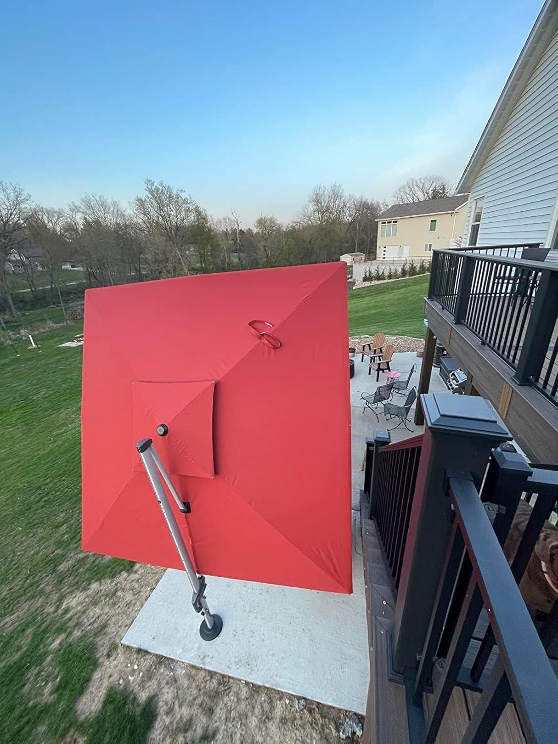image:imagePURPLE LEAF 10 X 13 Patio Umbrella Outdoor Rectangle Umbrella Large Cantilever Umbrella Windproof Offset Heavy Duty Sun for Garden Deck Pool Patio BeigeTerra