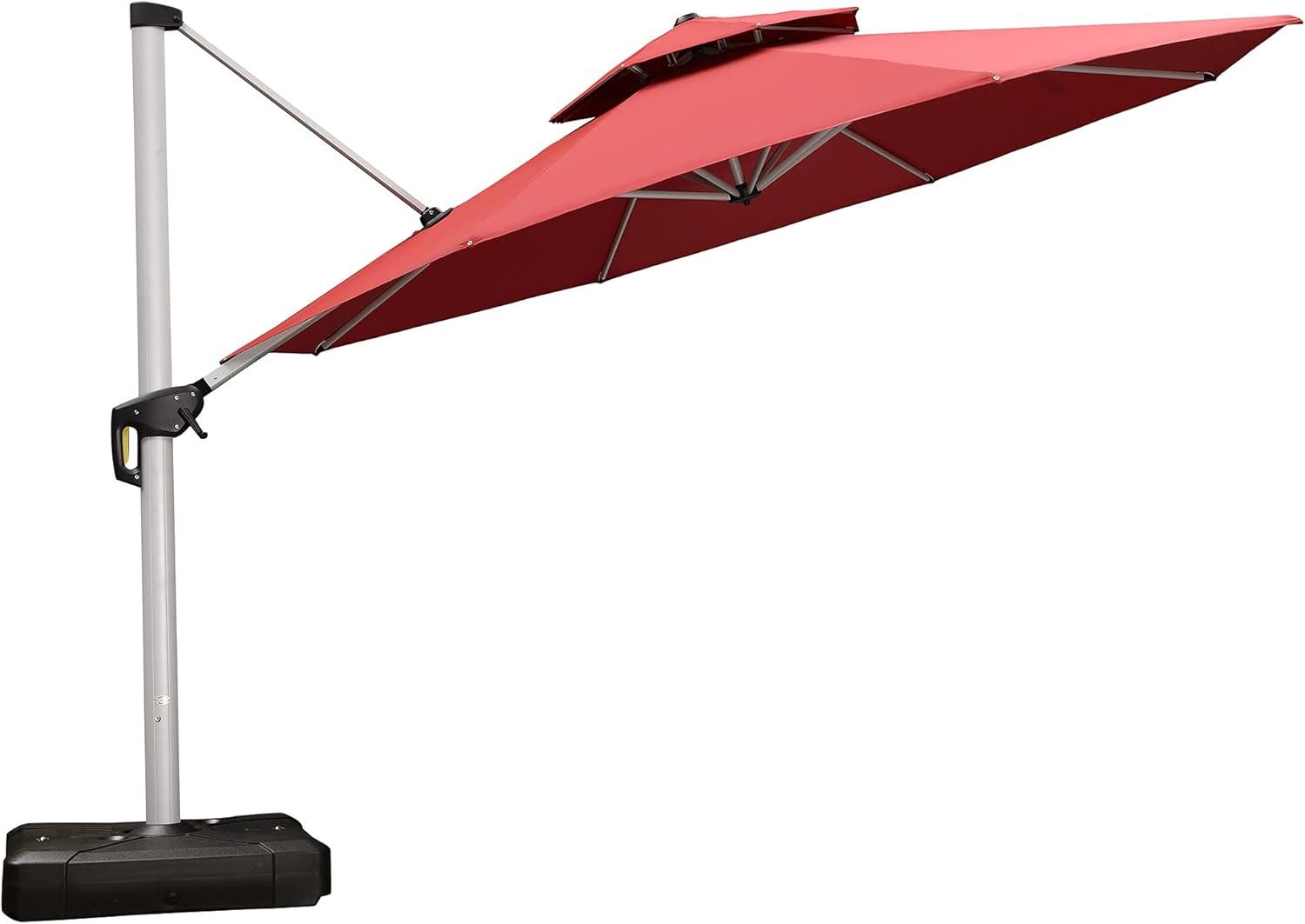 image:imagePURPLE LEAF 13 Feet Double Top Round Deluxe Patio Umbrella Offset Hanging Umbrella Outdoor Market Umbrella Garden Umbrella Turquoise BlueTerra