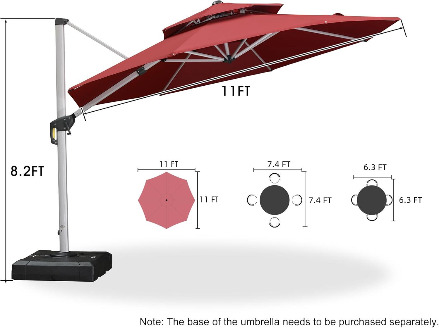 image:imagePURPLE LEAF 13 Feet Double Top Round Deluxe Patio Umbrella Offset Hanging Umbrella Outdoor Market Umbrella Garden Umbrella Turquoise BlueTerra