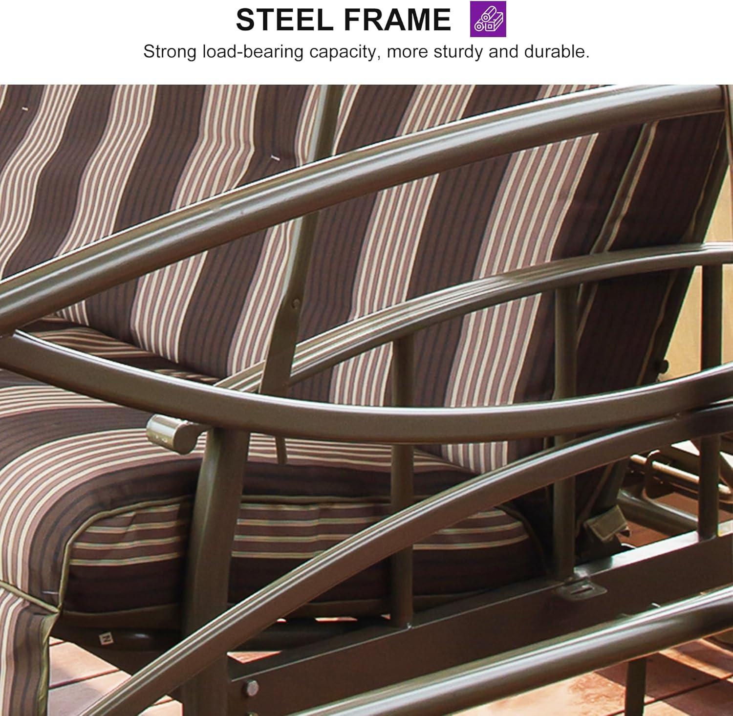 image:imagePURPLE LEAF 3 Person Outdoor Patio Porch Swing Gazebo with Netting amp Gazebo Curtains with Canopy Swings for Adults
