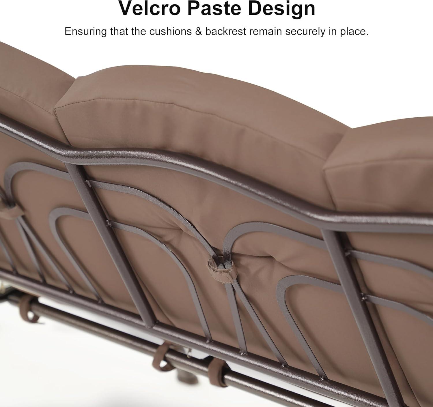 image:imagePURPLE LEAF 3Seat Deluxe Outdoor Patio Porch Swing with Weather Resistant Steel Frame Adjustable Tilt Canopy Cushions and Pillow Included BeigeBeige