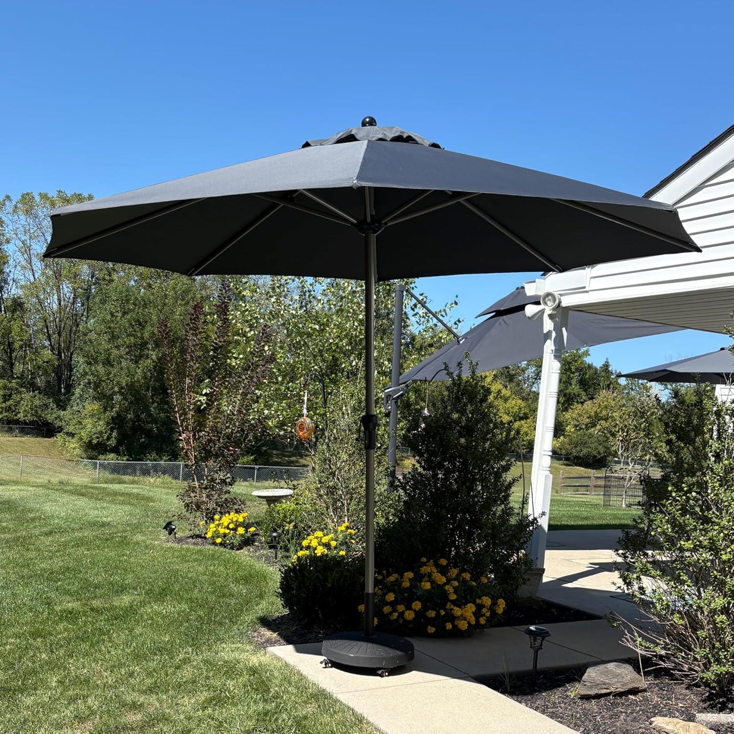 image:imagePURPLE LEAF 6 x 9 Rectangle Outdoor Umbrella for Patio with Tilt Adjustment Patio Table Umbrella for 3 Year Fade Resistant Aluminum Pool Market Umbrella for Deck Garden Patio Poolside or LawnGrey