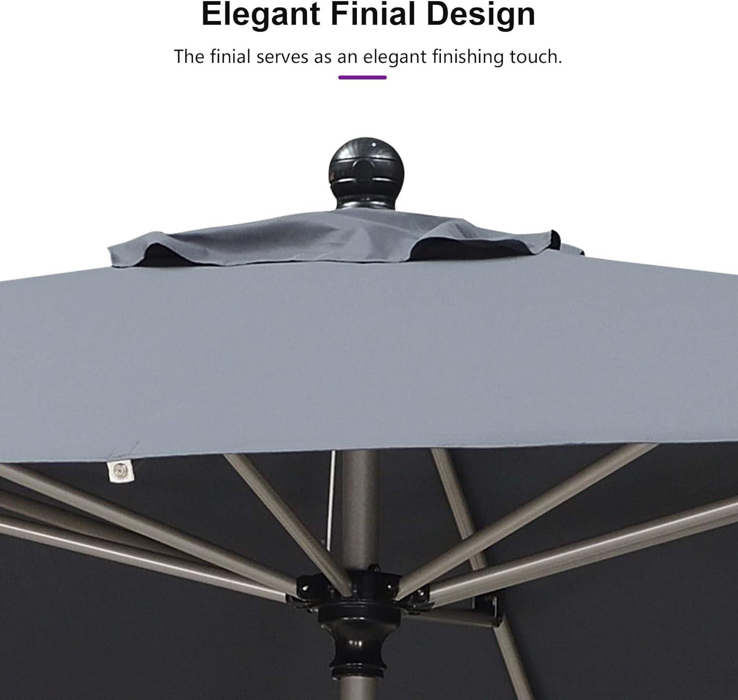 image:imagePURPLE LEAF 6 x 9 Rectangle Outdoor Umbrella for Patio with Tilt Adjustment Patio Table Umbrella for 3 Year Fade Resistant Aluminum Pool Market Umbrella for Deck Garden Patio Poolside or LawnGrey