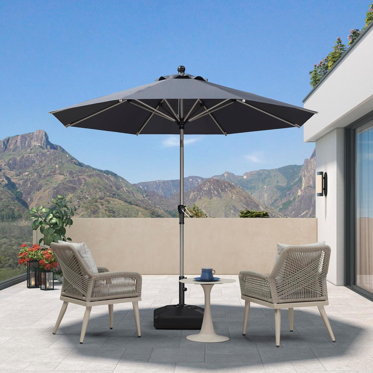 image:imagePURPLE LEAF 6 x 9 Rectangle Outdoor Umbrella for Patio with Tilt Adjustment Patio Table Umbrella for 3 Year Fade Resistant Aluminum Pool Market Umbrella for Deck Garden Patio Poolside or LawnGrey