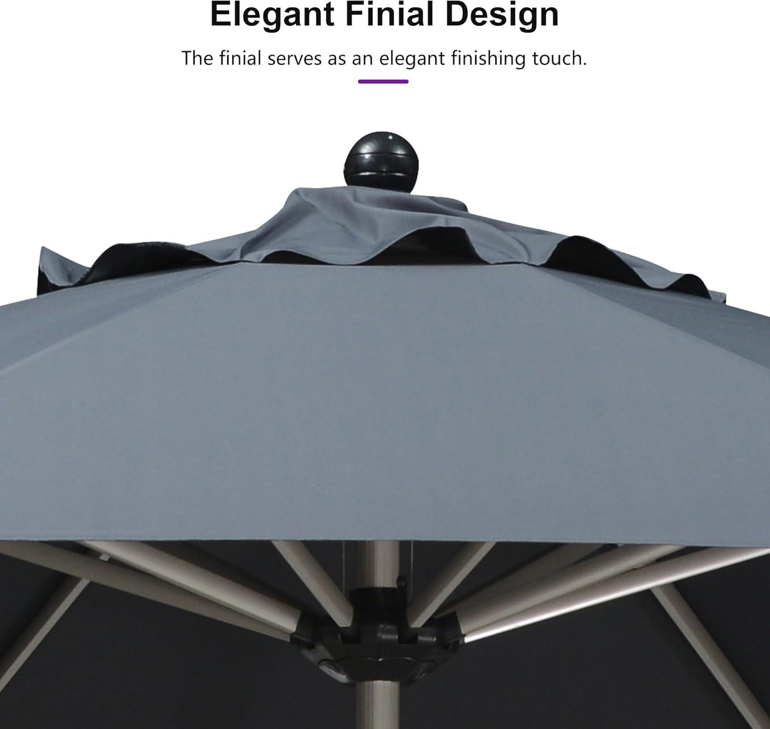 image:imagePURPLE LEAF 6 x 9 Rectangle Outdoor Umbrella for Patio with Tilt Adjustment Patio Table Umbrella for 3 Year Fade Resistant Aluminum Pool Market Umbrella for Deck Garden Patio Poolside or LawnGrey