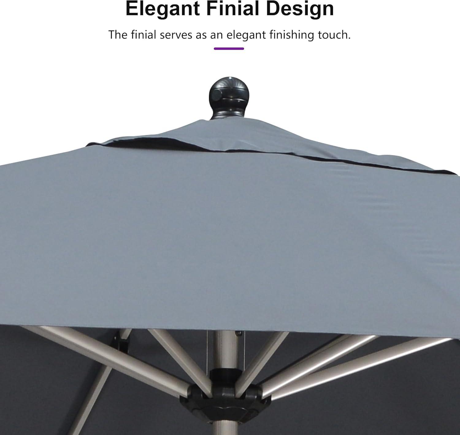 image:imagePURPLE LEAF 6 x 9 Rectangle Outdoor Umbrella for Patio with Tilt Adjustment Patio Table Umbrella for 3 Year Fade Resistant Aluminum Pool Market Umbrella for Deck Garden Patio Poolside or LawnGrey