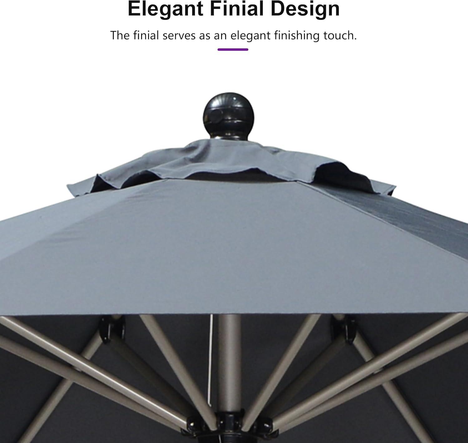image:imagePURPLE LEAF 6 x 9 Rectangle Outdoor Umbrella for Patio with Tilt Adjustment Patio Table Umbrella for 3 Year Fade Resistant Aluminum Pool Market Umbrella for Deck Garden Patio Poolside or LawnGrey