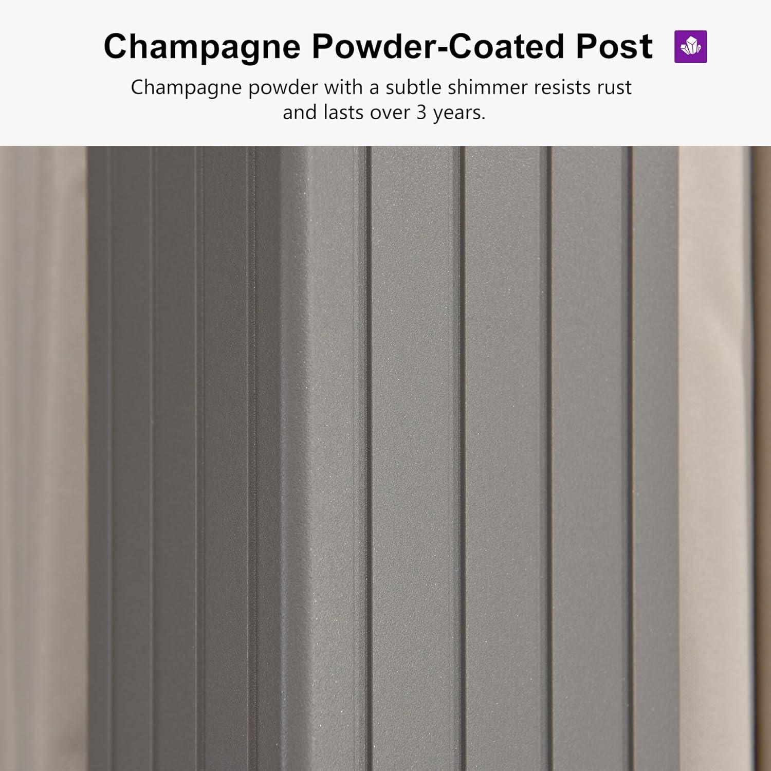 image:imagePURPLE LEAF 8 x 10 Outdoor Hardtop Gazebo Champagne Small Aluminum Gazebo with Galvanized Steel Double Roof Curtains and Netting for Patio Lawn and Garden8 X 12