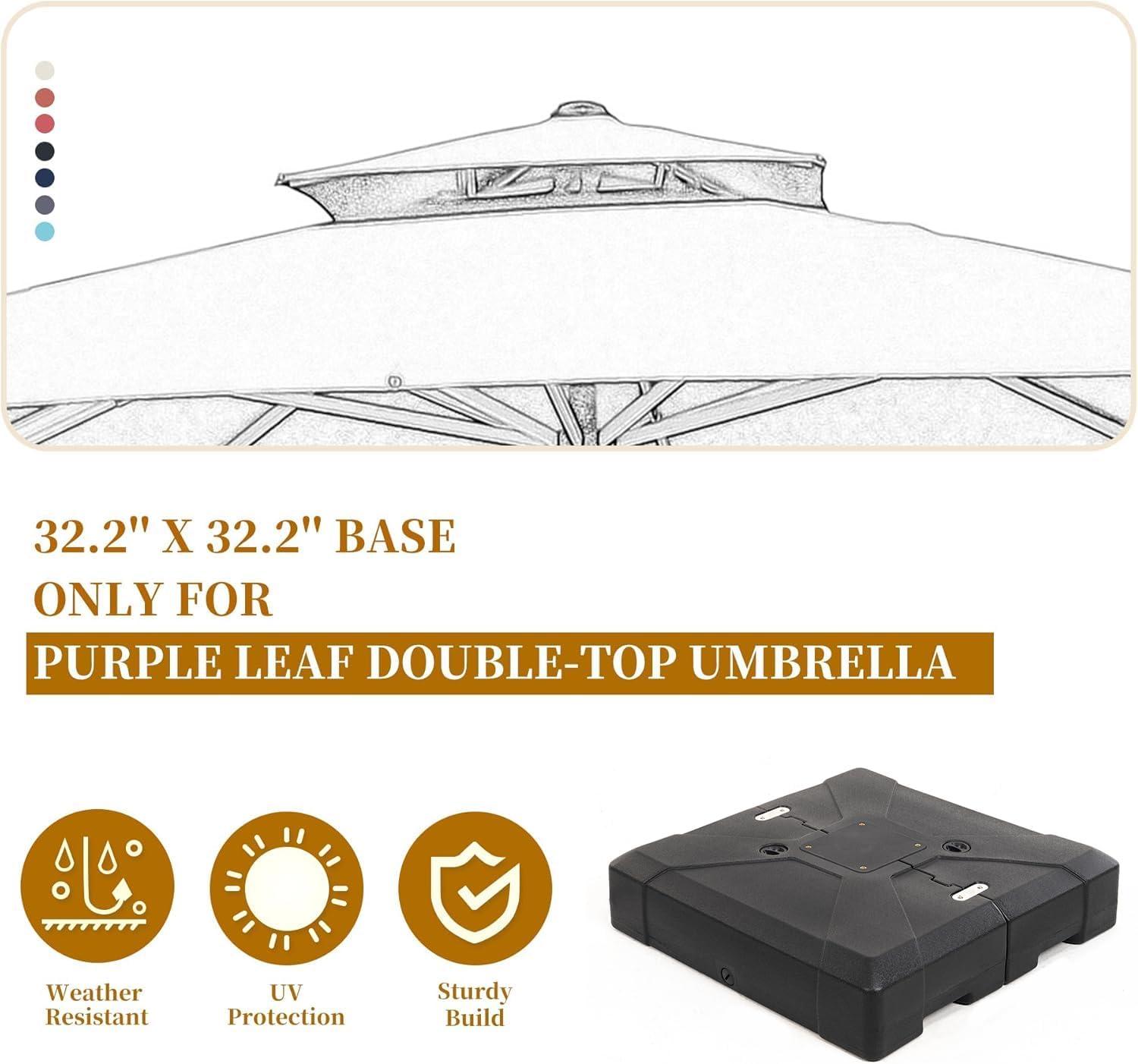 image:imagePURPLE LEAF DY1100 Offset Patio Umbrella Base SandWater Filled Square 322 X 322322 X 322