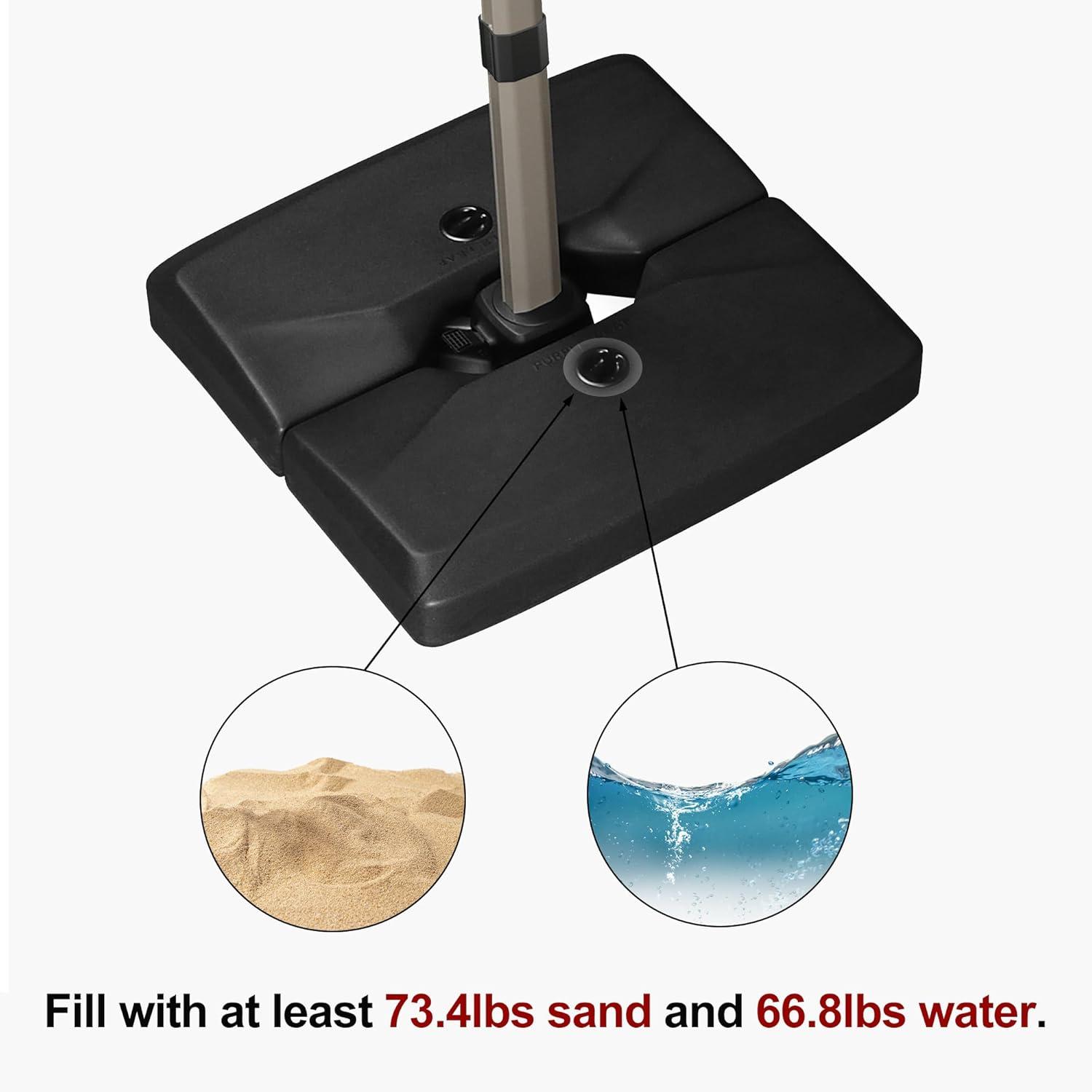 image:imagePURPLE LEAF HLR75 Patio Umbrella Base Stand Heavy Duty Outdoor Umbrella Weighted Base Water amp Sand Filled 326 335358 346
