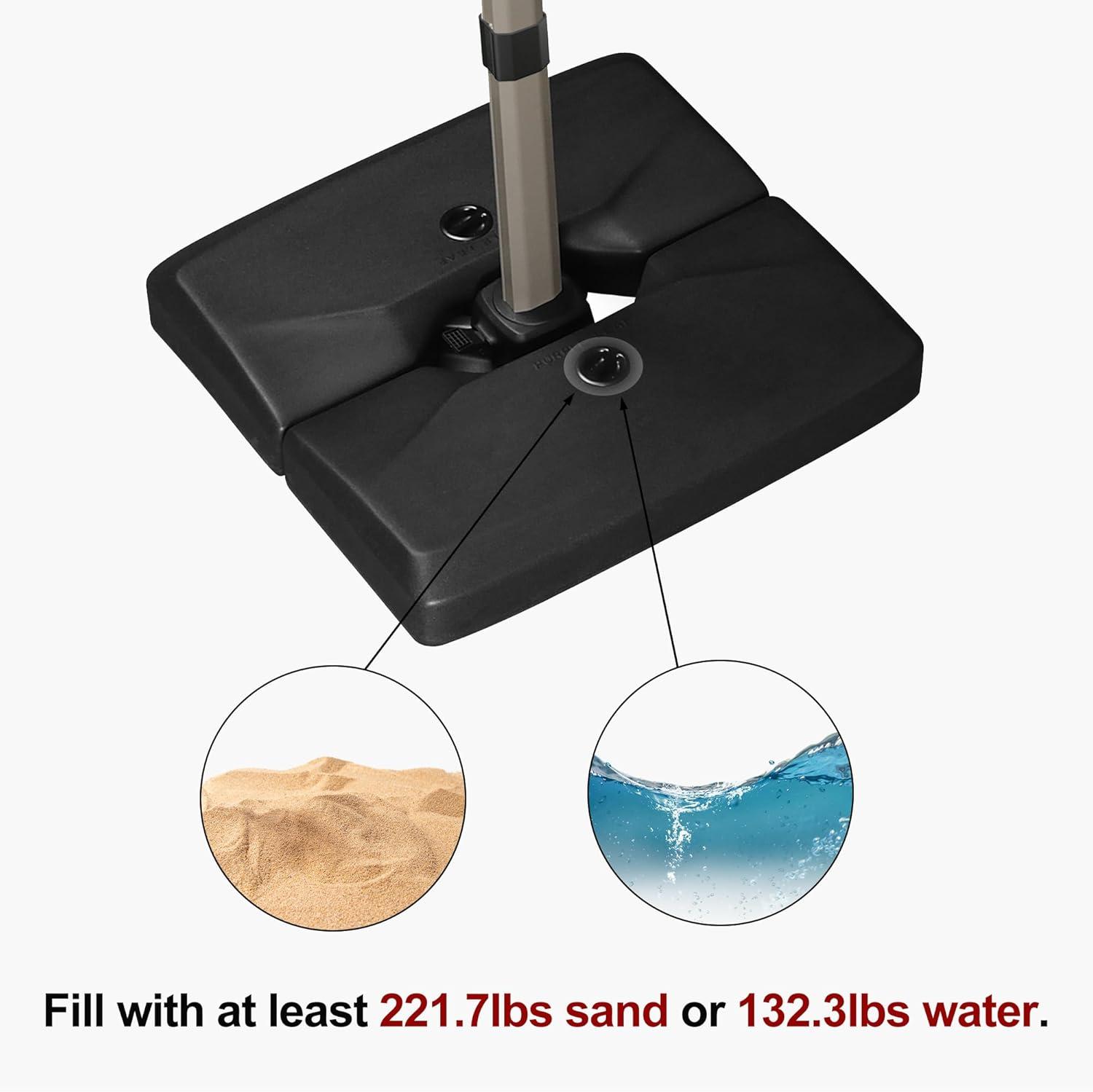 image:imagePURPLE LEAF HLR75 Patio Umbrella Base Stand Heavy Duty Outdoor Umbrella Weighted Base Water amp Sand Filled 326 335406 394