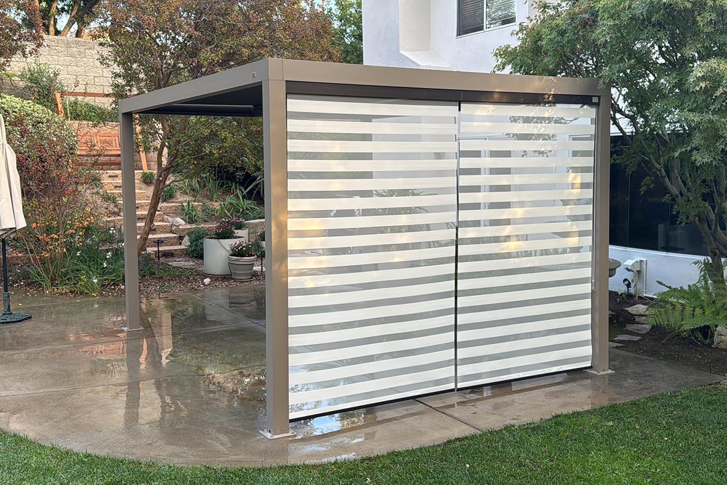 image:imagePURPLE LEAF Louvered Pergola 12 24 Outdoor Hardtop Gazebo Adjustable Aluminum Sun Shade for Deck Garden Backyard Patio Retractable Roof CanopyAluminum