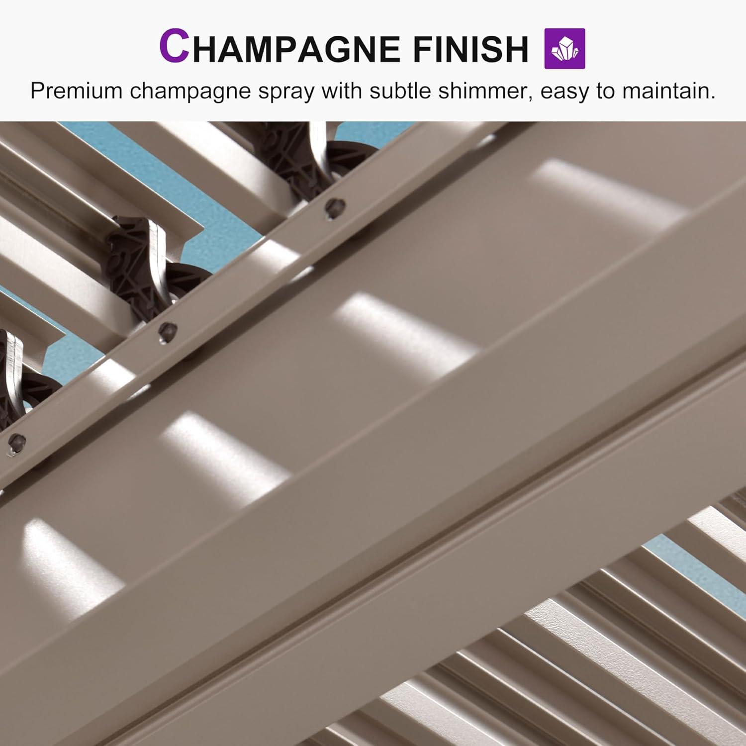 image:imagePURPLE LEAF Louvered Pergola 12 24 Outdoor Hardtop Gazebo Adjustable Aluminum Sun Shade for Deck Garden Backyard Patio Retractable Roof CanopyAluminum