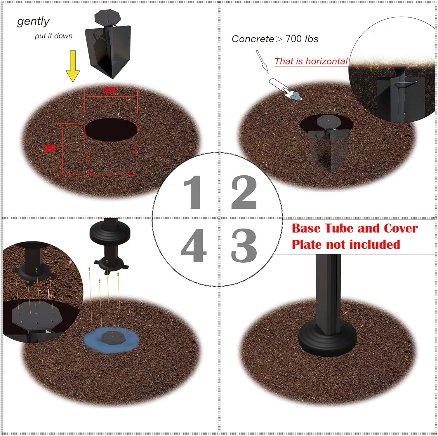 image:imagePURPLE LEAF Offset Patio Umbrella Base in Ground 2441H X 1142W