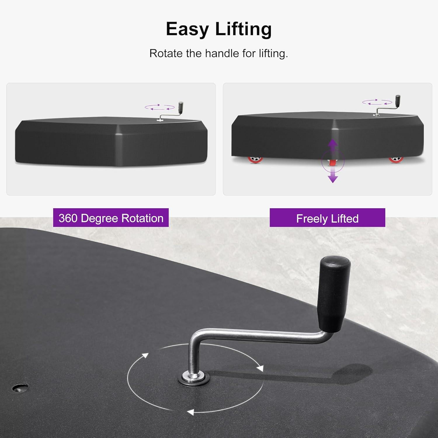 image:imagePURPLE LEAF Offset Patio Umbrella Base with Wheels SandWater Filled Square 354 X 354 X 79