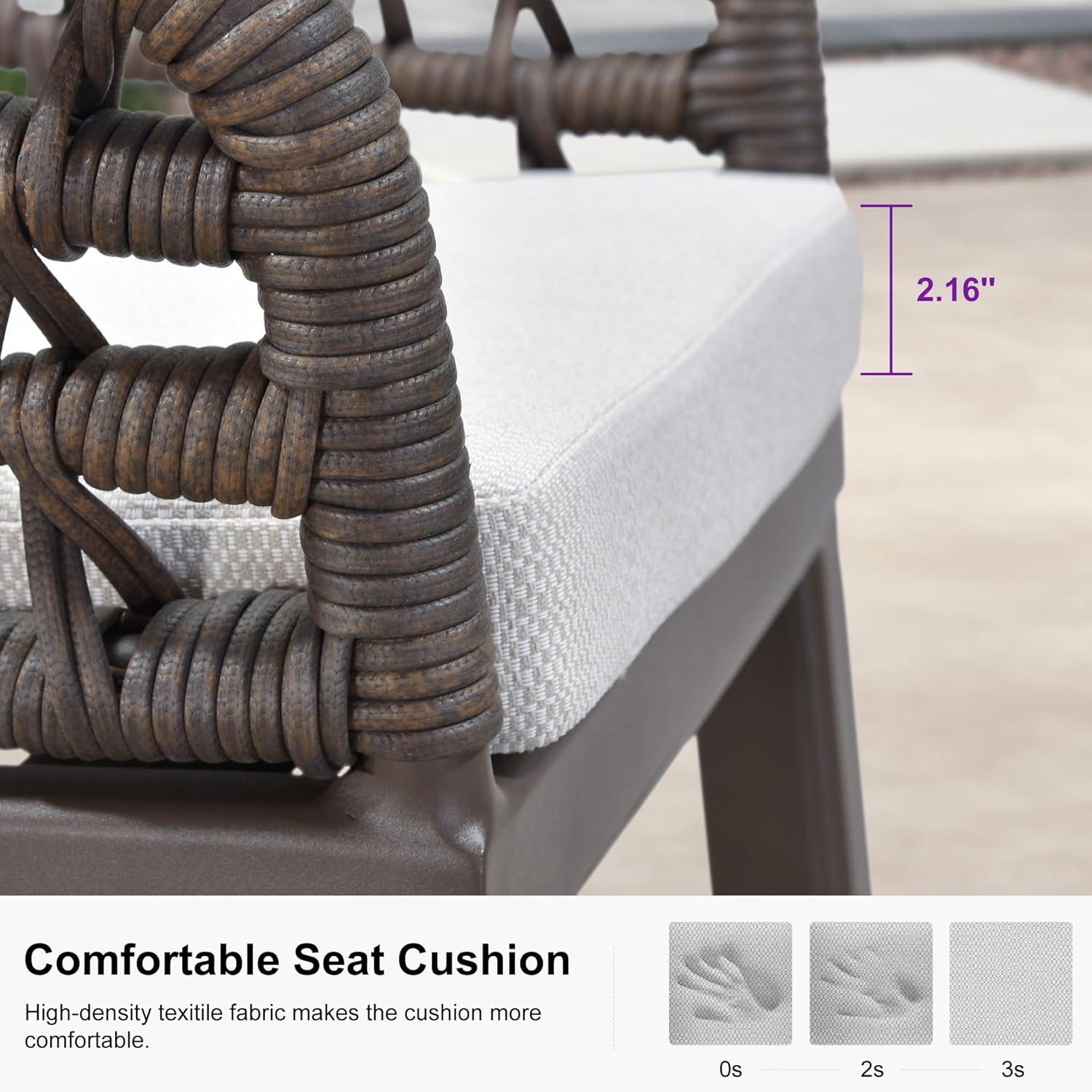 image:imagePURPLE LEAF Outdoor 29 Bar Stools Set of 2 Boho Patio Bar Height Chair with Cushion and Back for Outdoor and Indoor Garden Patio TeakCoffee
