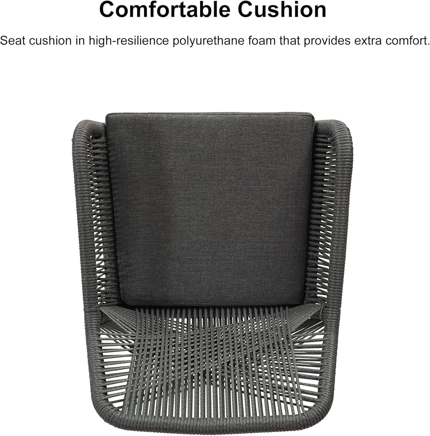 image:imagePURPLE LEAF Outdoor 29 Bar Stools Set of 2 Boho Patio Bar Height Chair with Cushion and Back for Outdoor and Indoor Garden Patio TeakGrey