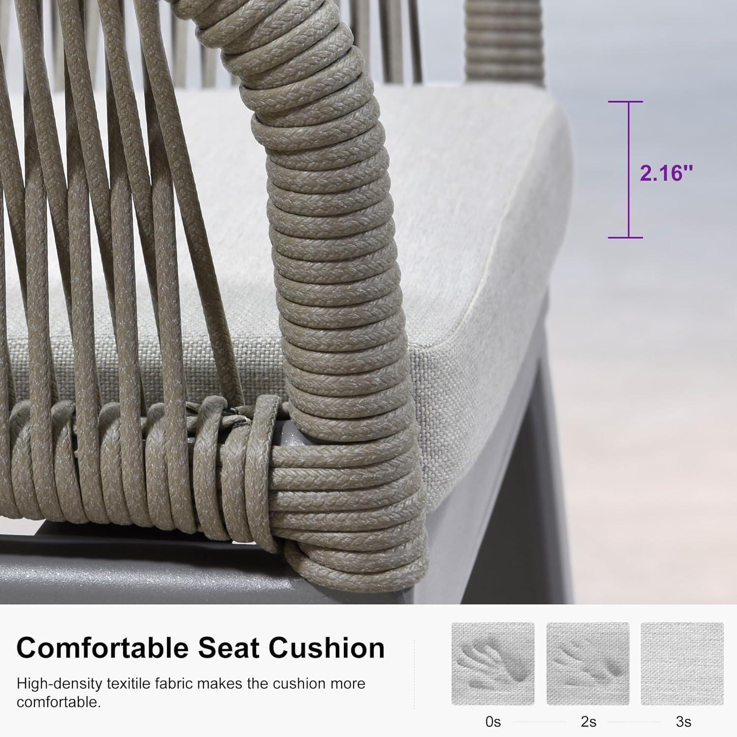 image:imagePURPLE LEAF Outdoor 29 Bar Stools Set of 2 Boho Patio Bar Height Chair with Cushion and Back for Outdoor and Indoor Garden Patio TeakLight Grey