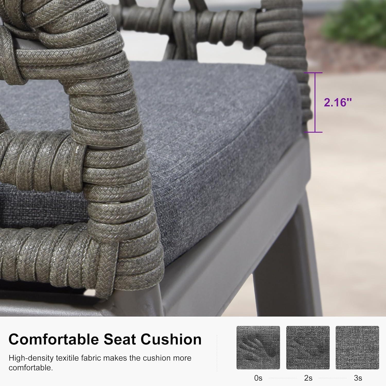 image:imagePURPLE LEAF Outdoor 29 Bar Stools Set of 2 Boho Patio Bar Height Chair with Cushion and Back for Outdoor and Indoor Garden Patio TeakSmoke Grey