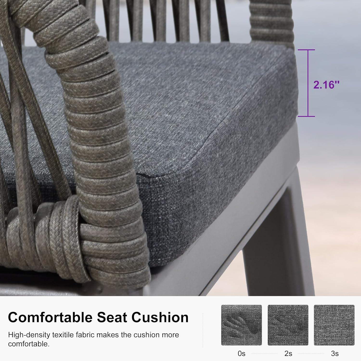 image:imagePURPLE LEAF Outdoor 29 Bar Stools Set of 2 Boho Patio Bar Height Chair with Cushion and Back for Outdoor and Indoor Garden Patio TeakSmoke Grey
